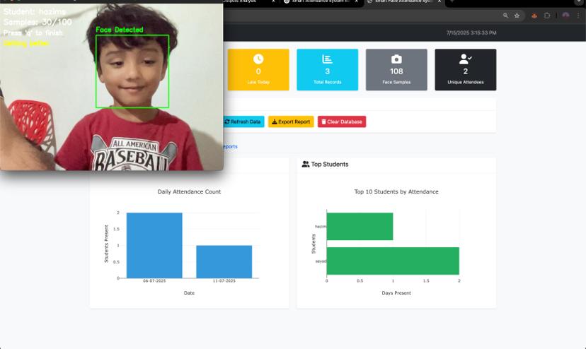 Smart Face Attendance System Screenshot